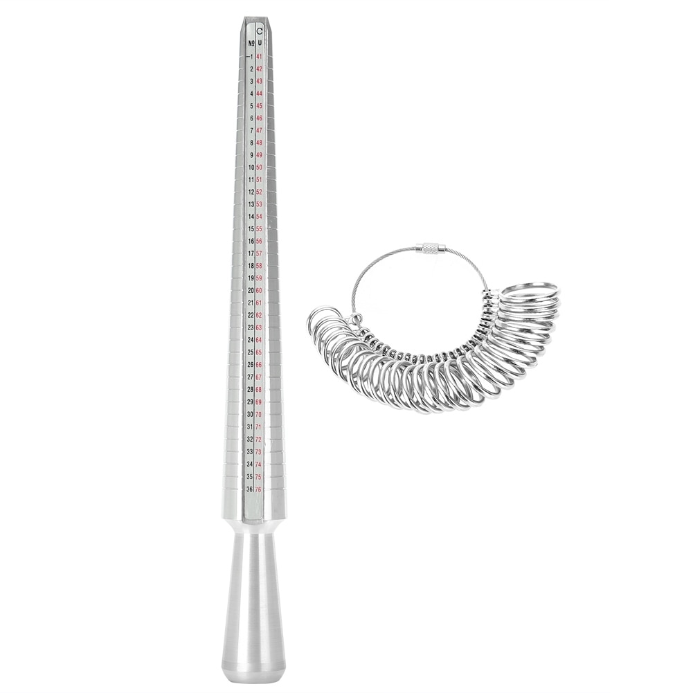 Standaard Vinger UK Ring Sizer Gauge/Ring Doorn Sizing Meetstok Sieraden Maat Metal Silver Maatregel Tool Uitrustingen