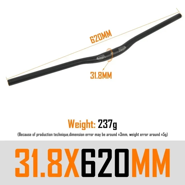 UNO-Manillar de bicicleta recto/ribalón, mango plano de aleación de aluminio para bicicleta de montaña, 640, 680, 720, 740, 760, 780, 800mm, piezas de bicicleta: Gris claro