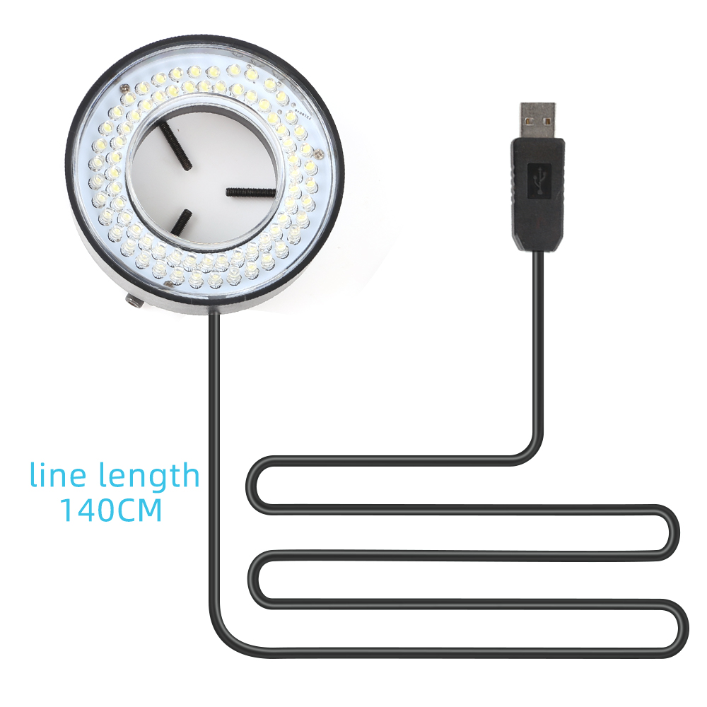 Microscoop Led Ring Licht Verstelbare Helderheid Industriële Microscoop Camera Lichtbron Verlichting Wit/Zwart Eu/Us/Au/Uk: USB Port 72 LED