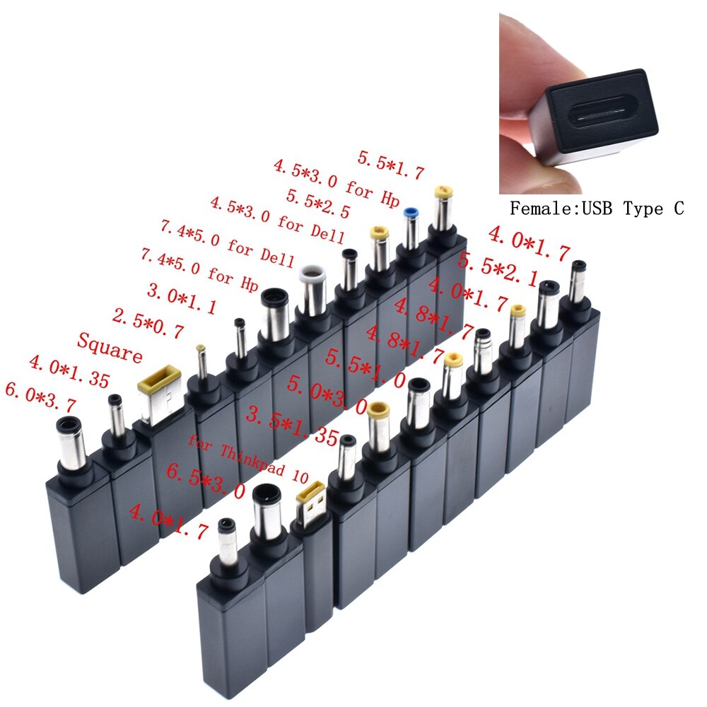 Usb 3.1 usb-c type-c bus  to 5.5 x 2.5mm 7.4 x 5.0mm 4.5 x 3.0mm dc strømforsyning stik konverter bus med pd simulation trigger
