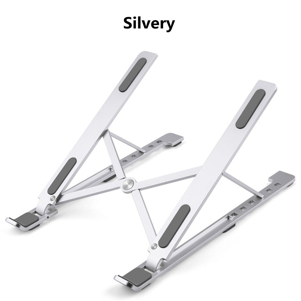 Foldable Laptop Tablet Stand Universal Lightweight Adjustable Aluminum Laptop Computer Stand Support For ALL 10”-15.6” Devices: Silvery