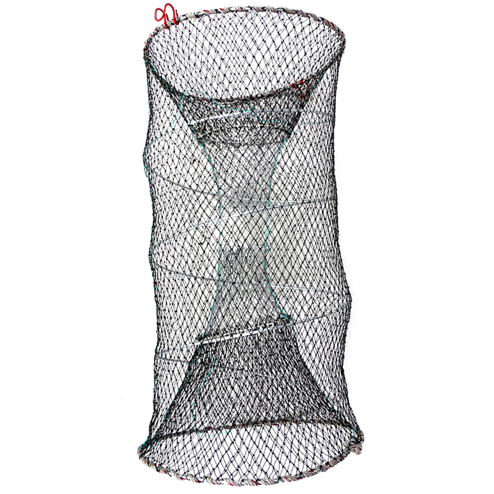 Trampa de pesca plegable, red para cangrejos, camarones, trampa para peces con escalado automático, red de nailon para pesca, fundición de cangrejos y cangrejos: Blanco