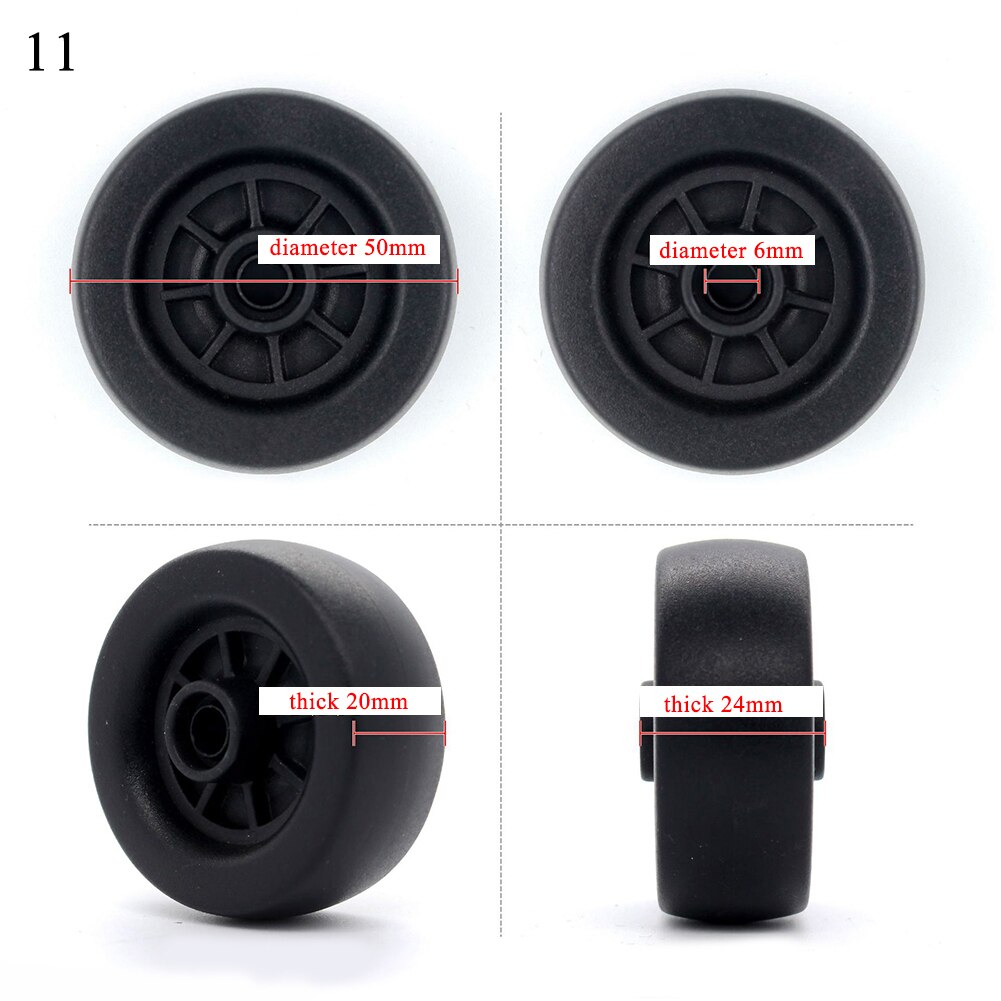2 pcs Suitcase Wheels Luggage Box Replacement Wheel Axles Casters Black Different Pattern Wheel Suitcase Accessories