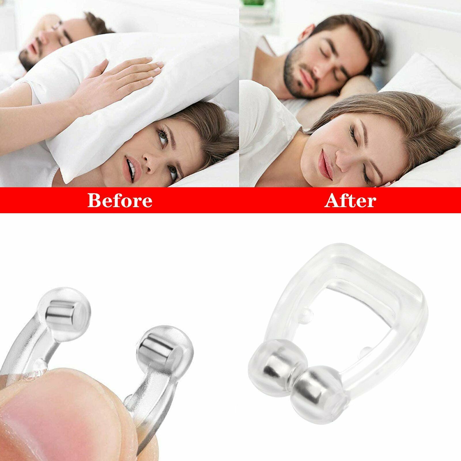 Siliconen Neus Clip Magnetische Anti Snore Stopper Snurken Stille Slaap Steun Apparaat Guard Night Anti Snurken Apparaat Gezondheidszorg