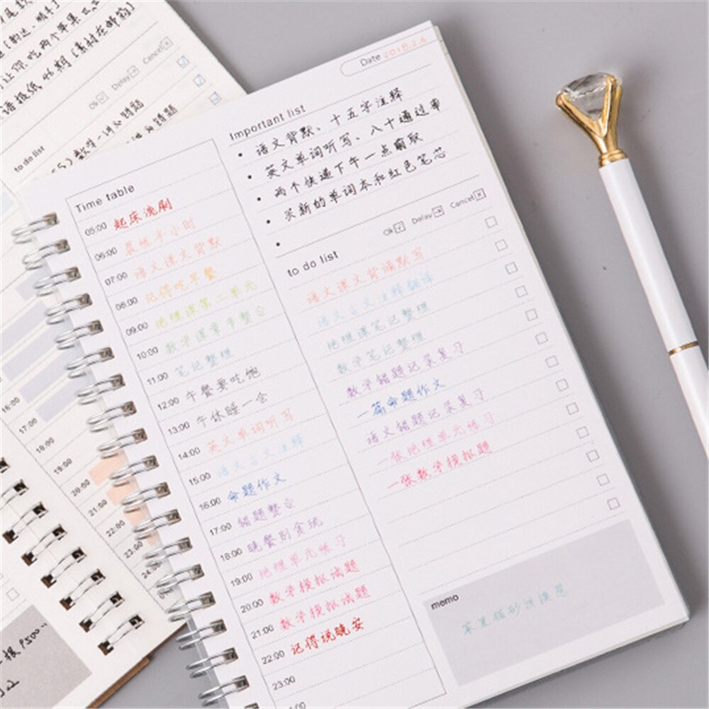 Useful NoteBook Schedule Planner Organizer Time Management Efficiency Manual Agenda Notebooks Agenda Daily Journals Planner