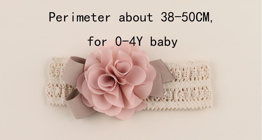 Baby Prinzessin Stirnband Spitze Blume Elastische Blumen- Haar Zubehör Für Baby Mädchen Turban freundlicher Haar Band Fotografie Bandeau: Rosa