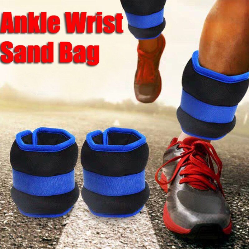 2 PCS Adjustable Leg Ankle Wrist Sand Bag Weights Training Sandbag Wraps Strength Fitness Equipment