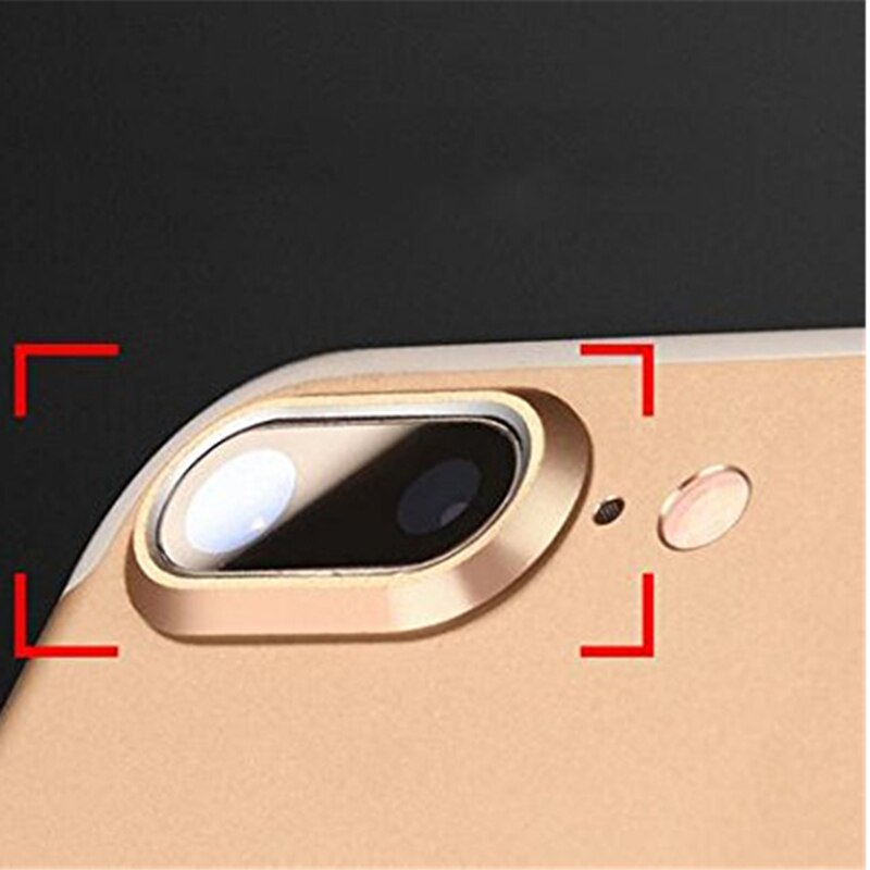 Protector de cristal templado para lente de cámara 3D, funda de anillo de lente trasera para iPhone 7/8 Plus, parachoques de anillo ovalado