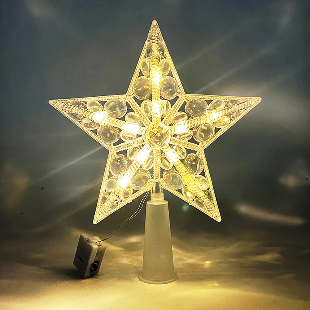 15 cm Weihnachtsbaum Top Stern Licht LED Leuchtende Stern Lampe Weihnachten Baum Dekoration Hause Weihnachten Party Liefert Navidad Noel: Licht Gelb