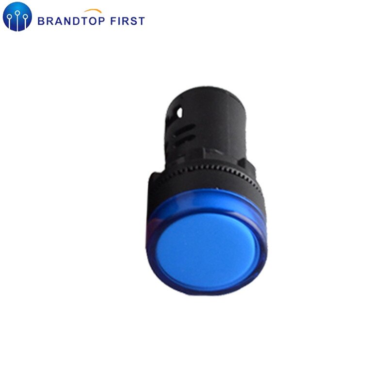 22mm indikator  ad16-22ds 6.3v 12v 24v 220v led signallampe rød/grønn/huang/blå/hvit indikatorlys: 24v blå 22mm