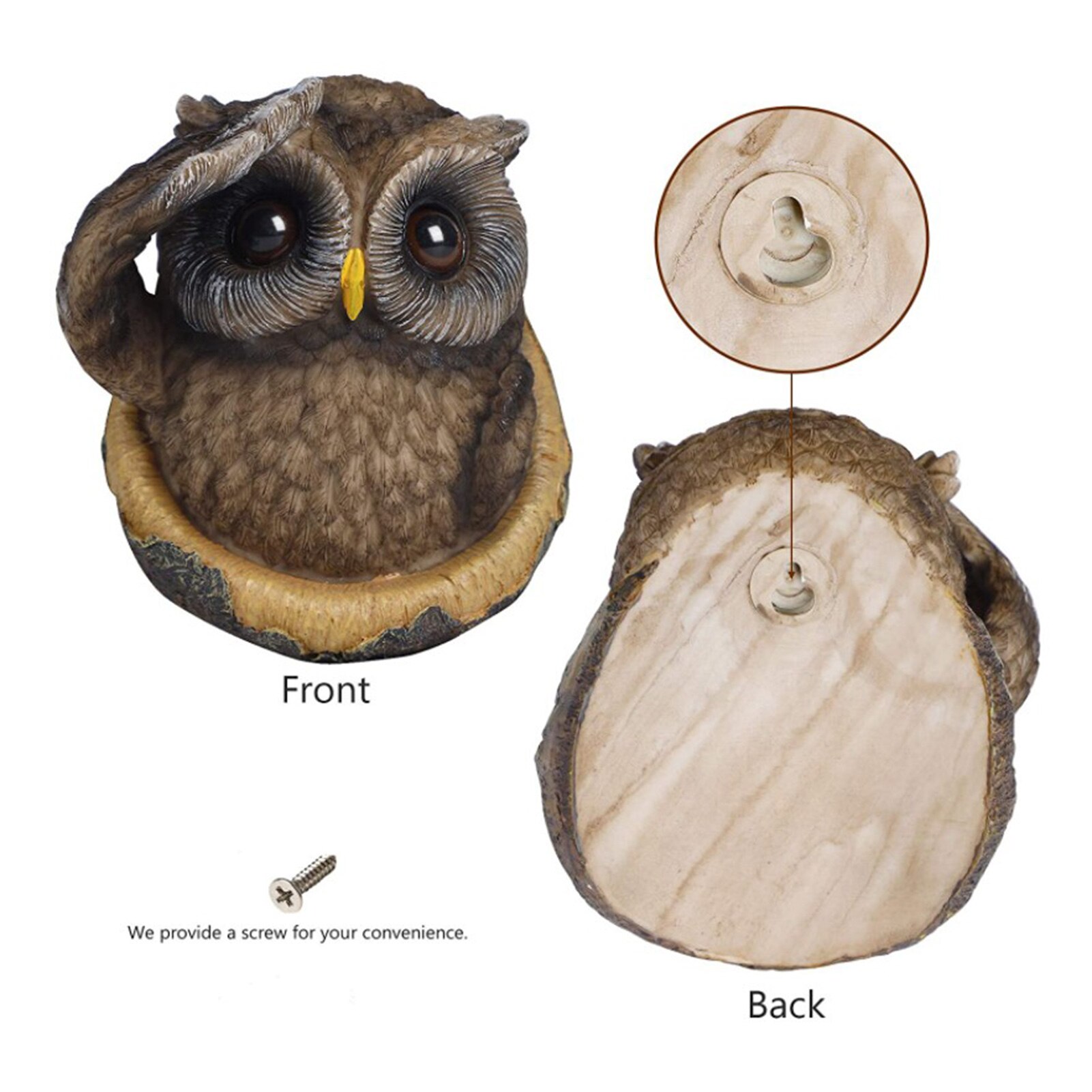 Resin Owl Tree Hugger Garden Peeker Yard Art Whimsical Tree Sculpture For Tree Garden Jardin Outdoor Decoration