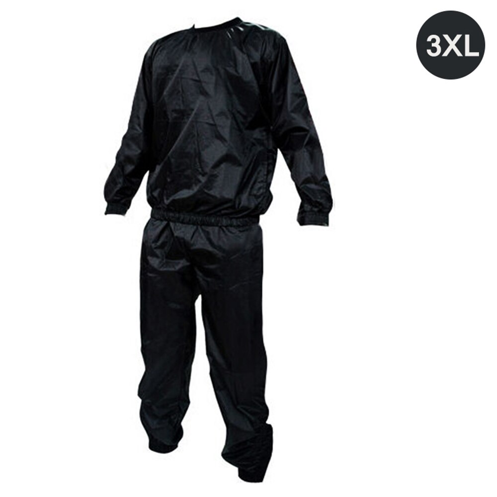 Sauna Suit Heavy Duty Fitness Gewichtsverlies Zweet Sauna Pak Oefening Gym Anti-Rip Zwart Zweet Sauna Pak Oefening gym Anti-Rip: 3xl