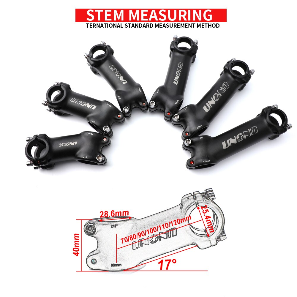 UNO Handlebar MTB Power 17 Degree Bike Handlebar Stem 25.4 Bicycle Parts Handle Bike Stem Off Road 70-120mm Bar Fork Riser