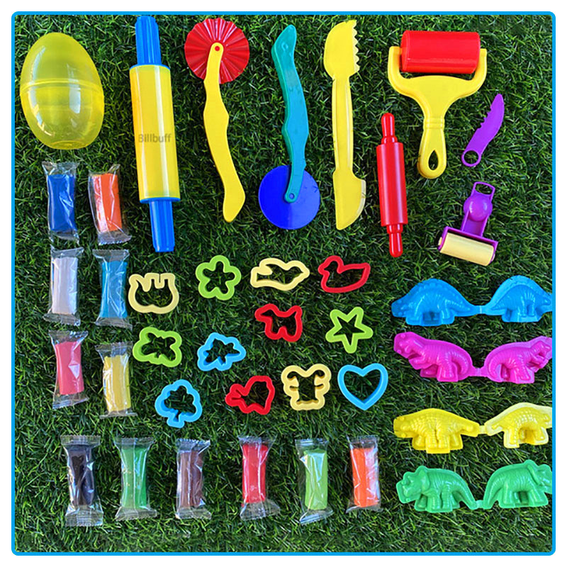 DIY Slimes Play Dough Tools Accessories Plasticine Dinosaur Animal Model Clay Kits Soft Clay Cut Sets Toys for Children: Kids Toys L