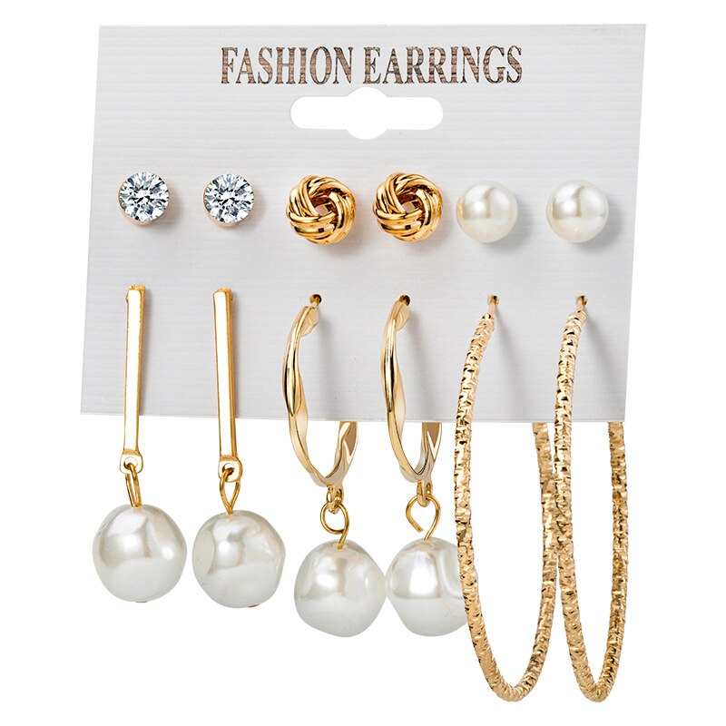 Boucles d'oreilles créoles en perles de culture coréennes, couleur or, simples, en forme de grand cercle, pour femmes, bijoux de mariage: Produit 11