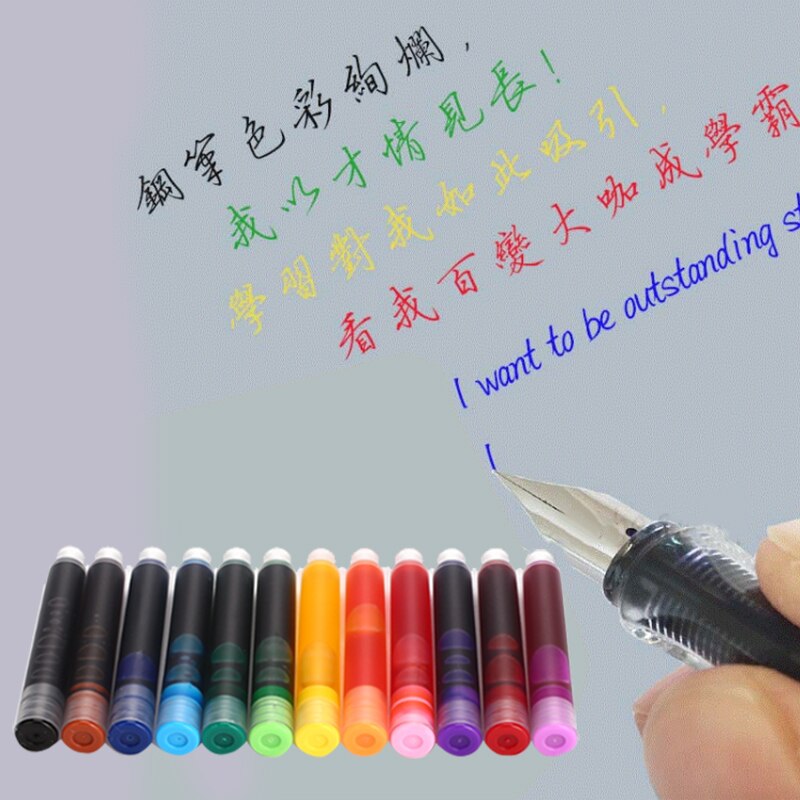 Inktpatronen Vullingen Tekening Wegwerp Vulpen Inkt Vullingen 12 Kleur Student Vervanging Vulpen Inktpatronen