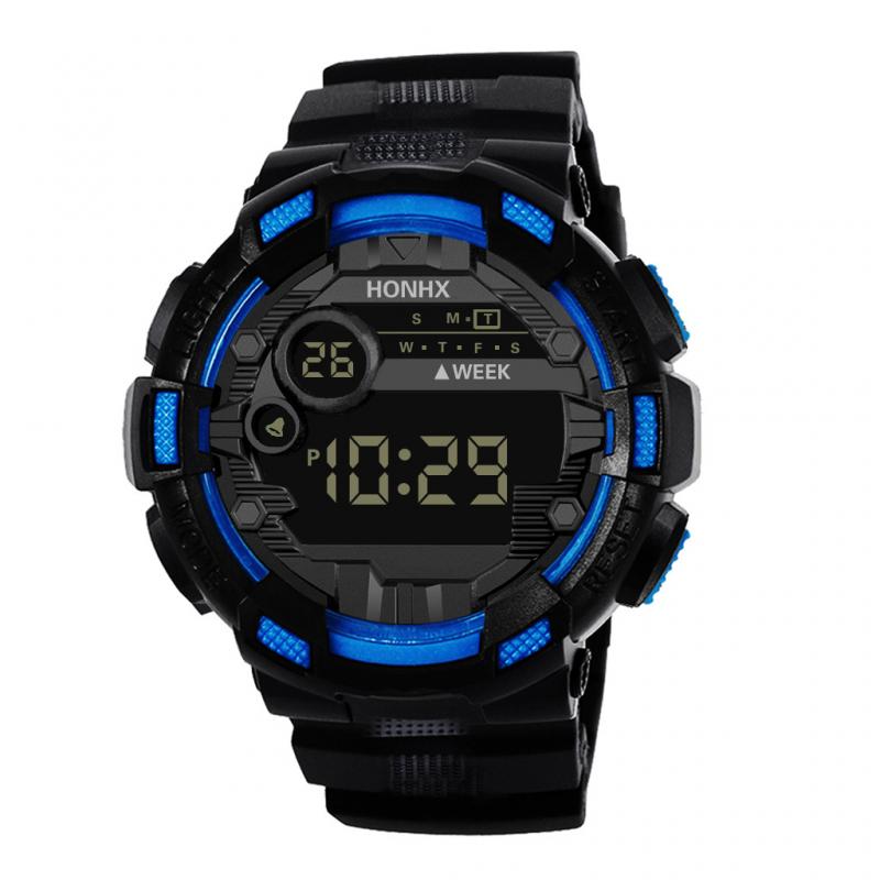 Accessoires de vélo LED Montre Numérique De Luxe hommes Sports de Plein Air Grand Cadran Montre De Sport Électronique Montre Mouvement Bracelet En Résine