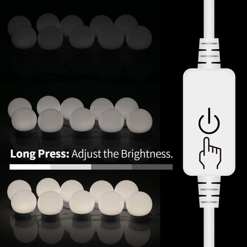 5V Hollywood coiffeuse miroir vanité éclairé cosmétique Dimmable ampoule USB alimentation maquillage Dimmable lumière LED ampoules
