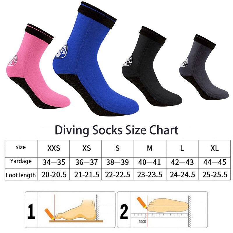 Heren dames 3mm neopreen duikschoenen, duikvinnen voor zwemmen, waterlaarzen, strandsokken, snorkelen, surfen, warme sokken