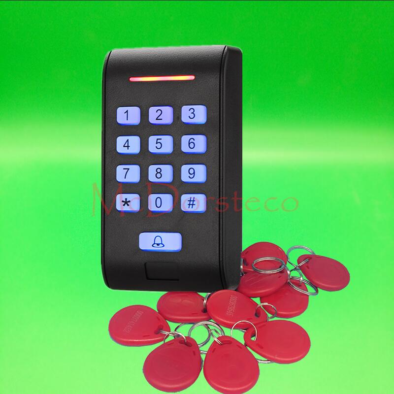 Backlight keypad 125khz Rfid Access Control EM ID Keypad Single Door Stand-alone Access Controller & Wiegand 26 bit In/Output: Red