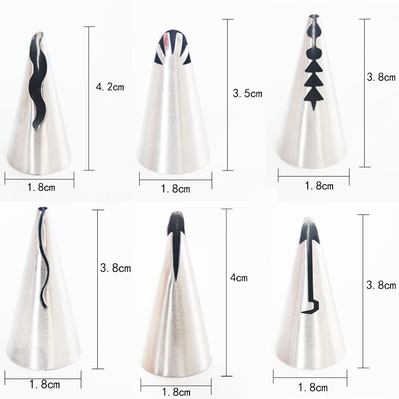 8 Stks/set Bruiloft Icing Nozzles 304 Rvs Russische Piping Tips Ruche Piping Nozzles Cake Decorating Gereedschap