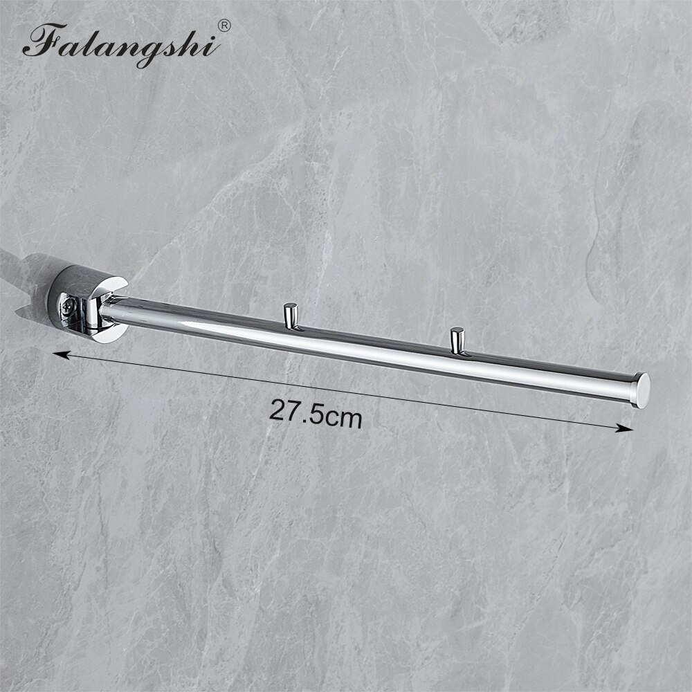 Messing Kledingrek Chroom Gepolijst Swivel Kleerhanger Wall Mount Hanger Droogrek Kleren Organisatie WB3023: 27cm Length