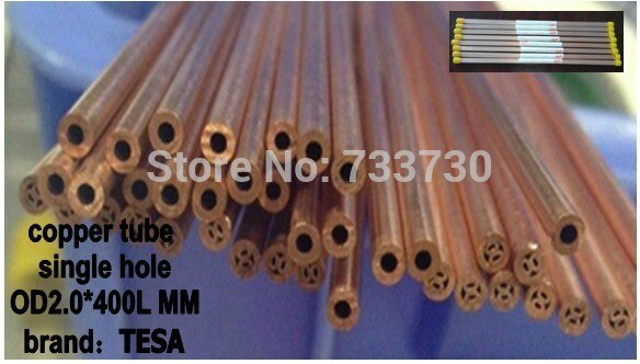 Copper Tube OD2.0*400Lmm single hole for EDM drilling machines MOQ:80pcs