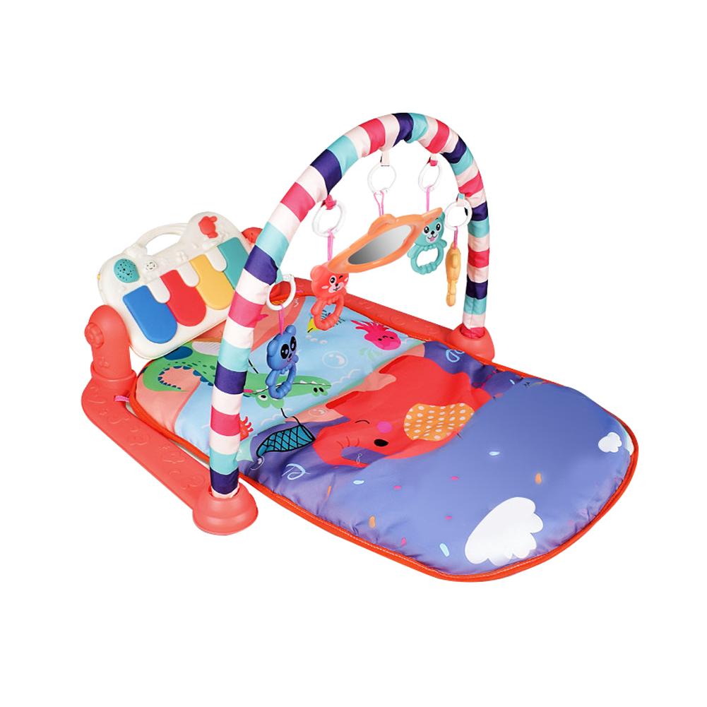 Kids Children Fitness Rack Baby Toys Piano Music Blanket Play Plastic Intellectual Development Playthings Gymnastics Mats: Red