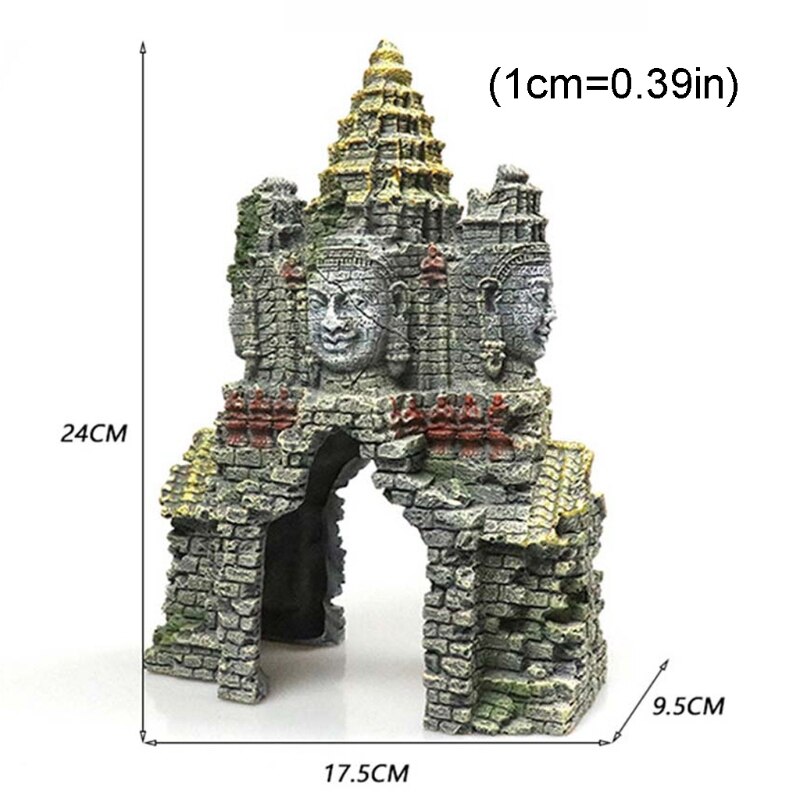 Ancient Cambodian Erawan Statue Fish Tank Landscaping Ornament Simulation Crafts