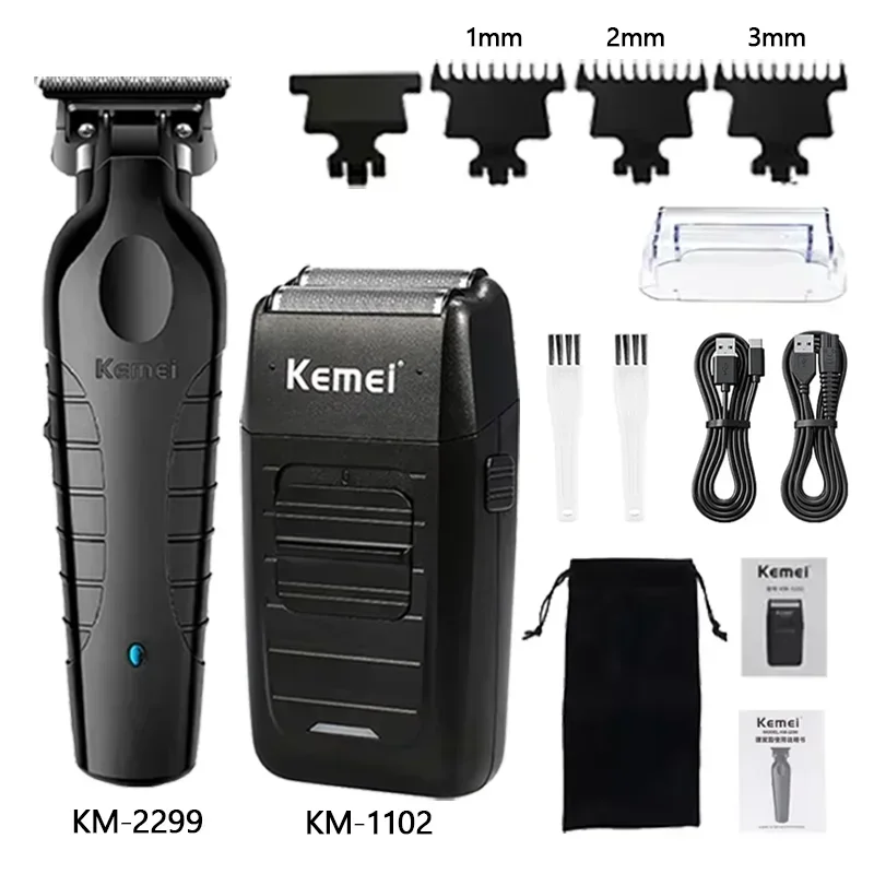 Kemei Elektrische Haarschneidemaschine Kit Herren Haarschneidemaschine Professionelle Haarschneidemaschine Clipper KM-2296 KM-2299 KM-1102: green