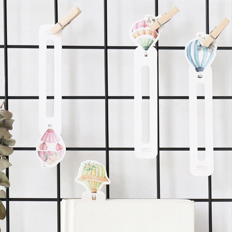 30pcs/box balloon bookmark stationery bookmarks Kawaii Cartoon Promotional school supplies papelaria