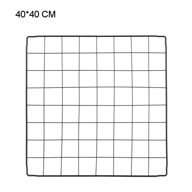 Grille murale en fer pour Photo, panneau en fil métallique, panneau en maille, cadre d'affichage de Photo, décoration murale de maison, étagère en métal pour cartes postales, support de bricolage: 40x40-black