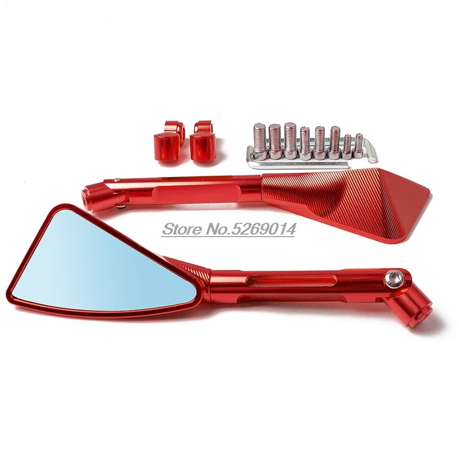 CNC Machining Process Aluminum Motorcycle Mirrors Side mirror for Accessories Kawasaki Versys 650 Accessories Benelli Trk 502: Red