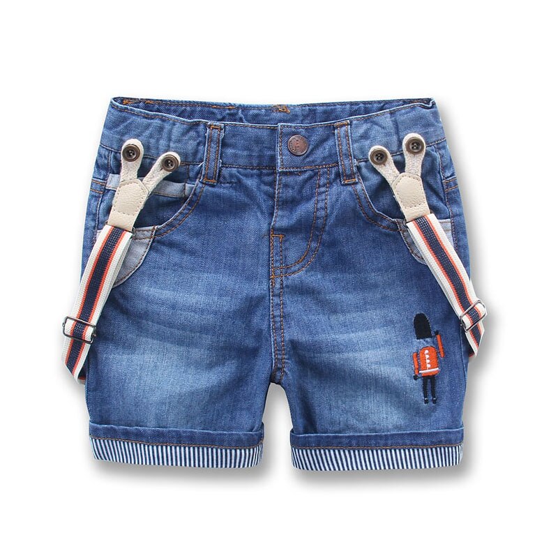 Barn denim shorts sommer stil koreanske boyskids jeans bukser curling bukser baby denim overalls seler shorts 2t-8t: 3t