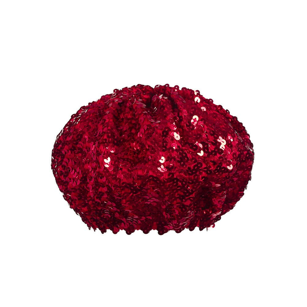 Dam paljetter hatt glänsande kostym jazz glitter dans basker rund keps dam accessoarer mössa dam kostym stretch party: Röd