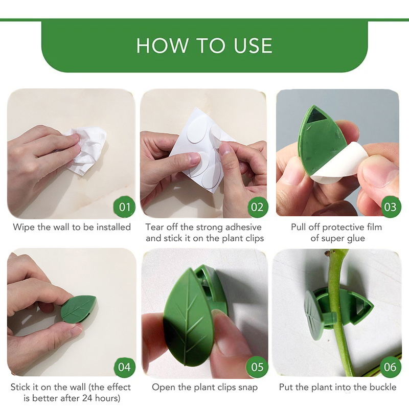 Clips de fijación de pared para plantas trepadoras, pegatina acrílica, gancho autoadhesivo, soporte de tracción para plantas y vid, decoración interior y exterior
