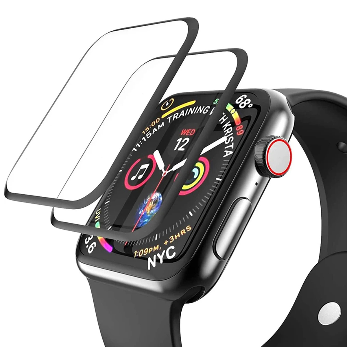 Skärmskydd för apple watch series 7 8 45mm tillbehör 38mm glas 9d hd full film iwatch 41mm 6 5 3 se 44mm 40mm 42mm: Xxxl / Vit