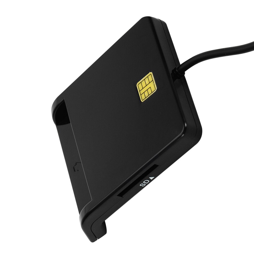 USB Smart Card Reader with LED Indicator Light for Bank Tax DNIE ATM CAC IC ID Card Reader for Windows 7 8 10 Linux