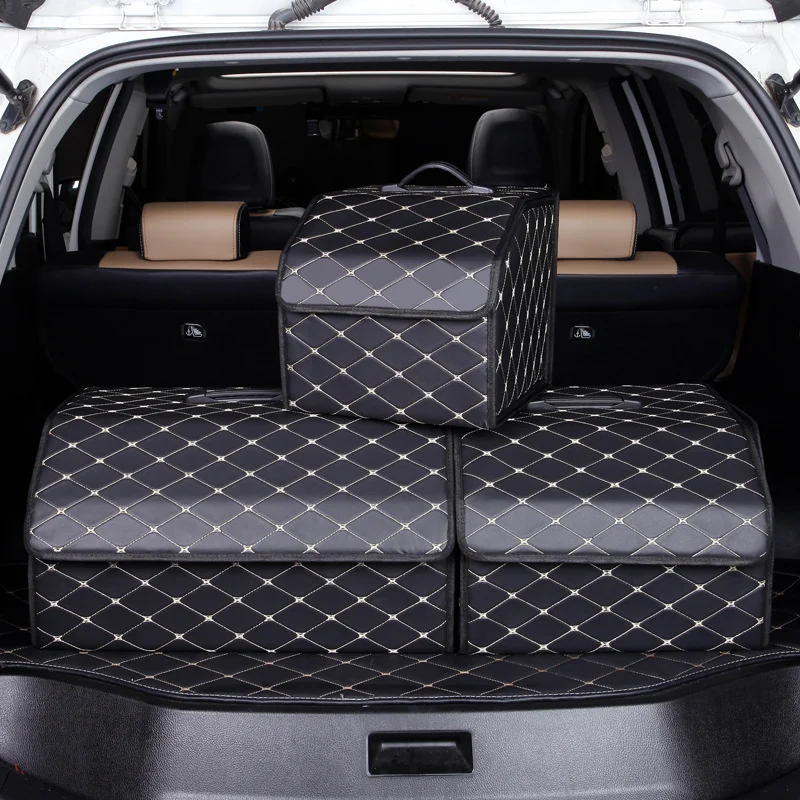 Kofferbak Organizer Box Grote capaciteit Auto Multifunctioneel gereedschap Opbergtas Opbergen Opruimen Leer Opvouwbaar voor noodgevallen
