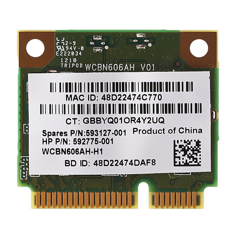 AR9285 AR5B195 150M + BT3.0 Half Mini Pci-E Draadloze Kaart Sps: 593127-001 592775-001 Voor 430 431 435 436 4530S