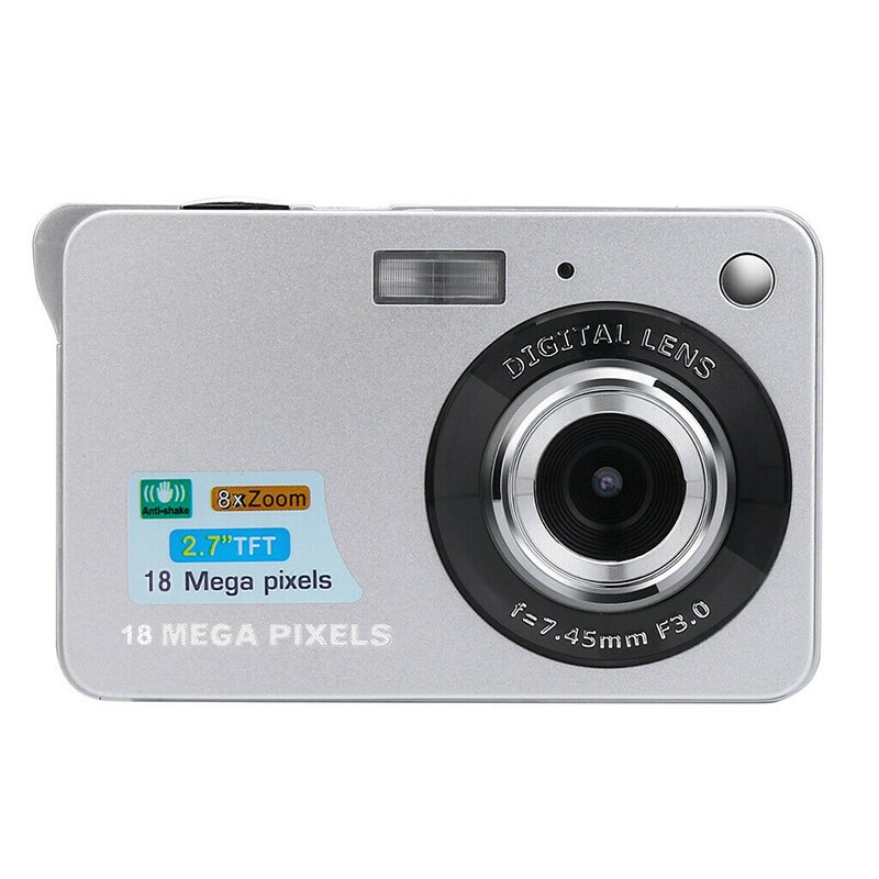 2.7 tommer tft lcd hd-skærm digitalkamera anti-ryst ansigtsdetektering videokamera vdx 99: Sølv