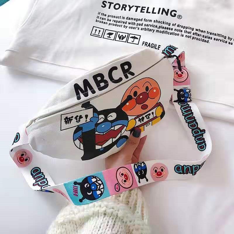 NiceMix streetwear Donne Del Fumetto del Sacchetto Della Vita di Modo di Marea ins Stile Studente Borsa di Tela Carino Ragazza anca salto Nuovo Petto Diagonale borsa: modello 2 grande