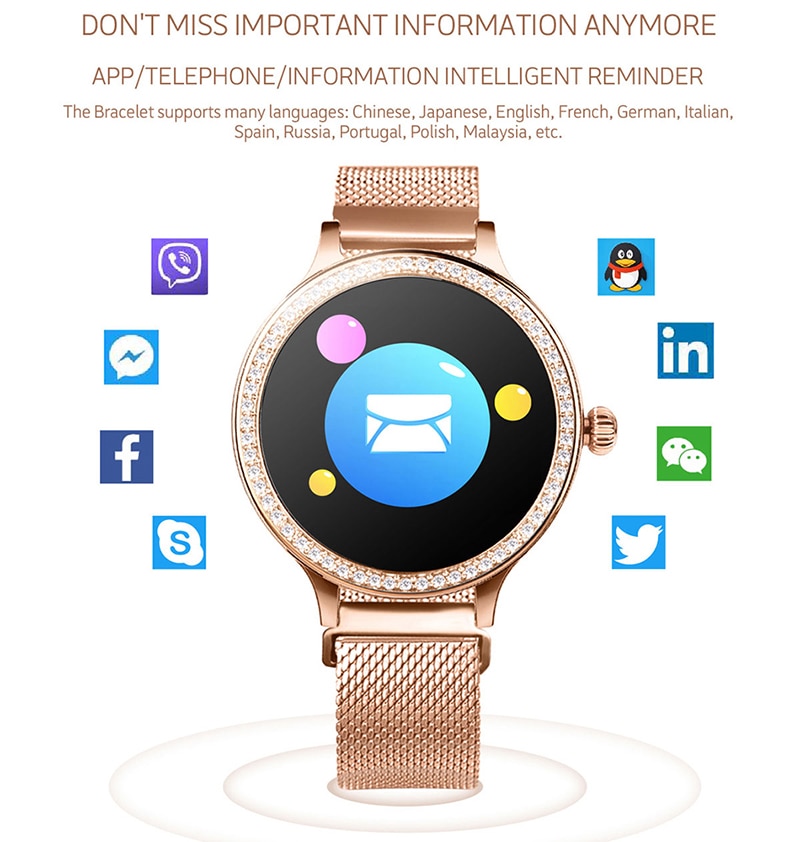 IP68 Smart Horloge Fitness Armband Activiteit Tracker Hartslagmeter Bloeddruk Sport Smartwatch Voor Vrouwen