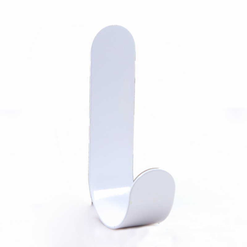 Long Hooks Self Adhesive Clothing Display Racks Key Holder Wall Hooks Coat Hanger Cap Room Door Decor Bag Holder No Punching: White