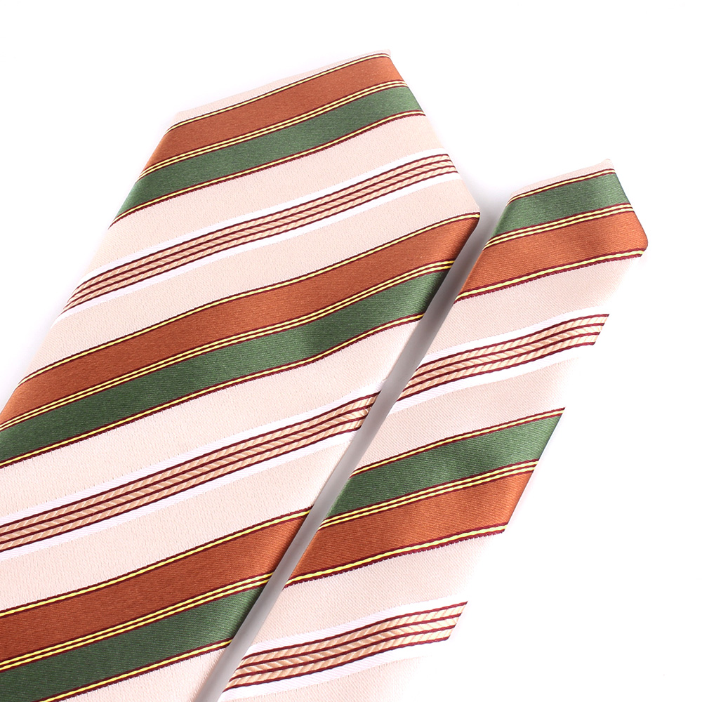 Classic Stripe Ties For Men Women Brown Color Neck Tie For Party Business Paisley Suit Neckties Wedding Neck Tie For Groom