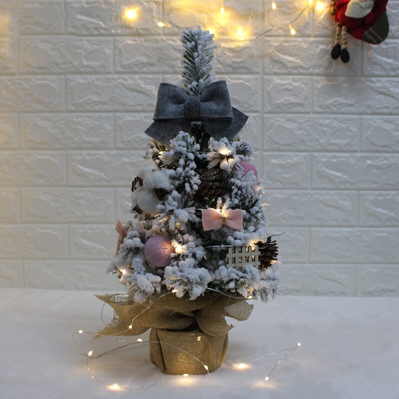 3D DIY Tabletop Mini Christmas Tree Home Decorations Year Festival Miniature Artificial Tree Ornaments 45Cm