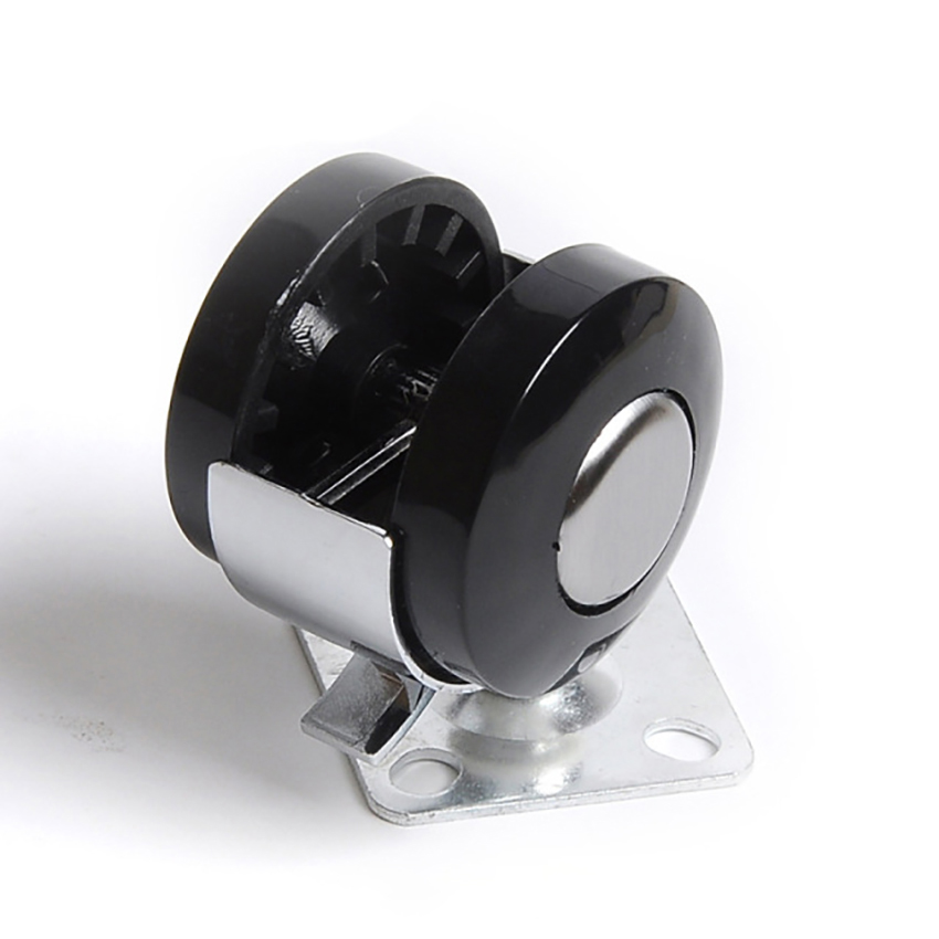 4PCS/Lot 2 Inch Heavy Duty Casters, Zinc Alloy Swivel Plate Casters Wheels with Safety Locking and Black Wheels, No Noise