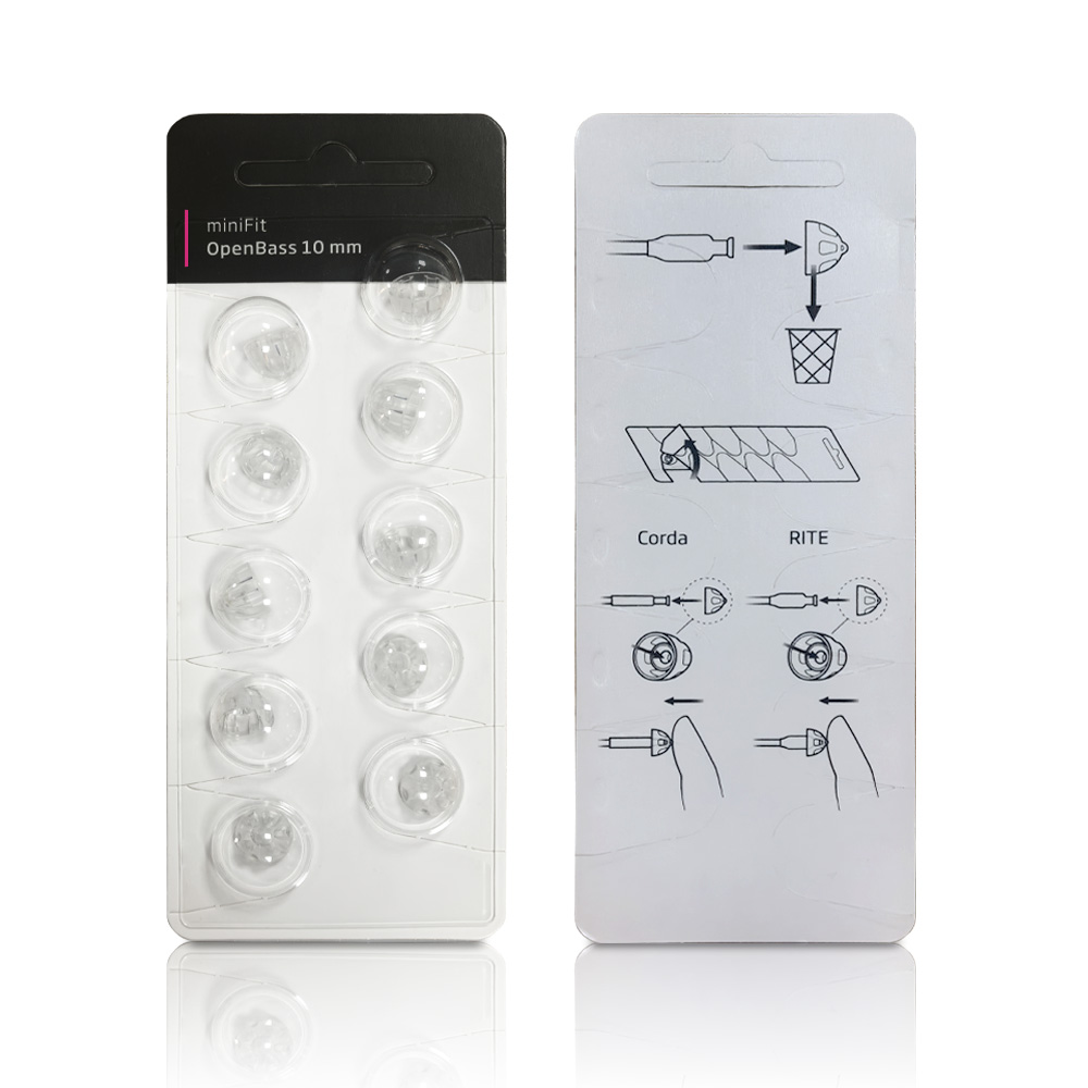 Oticon Hörgeräte-Ohrstöpsel miniFit OpenBass Ersatz 8 mm 10 mm 12 mm für Oticon RITEC RIC Hörgeräte: Braun