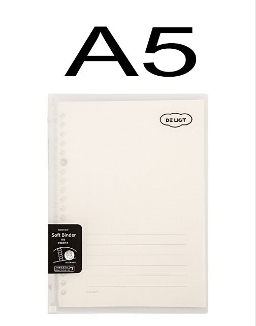 30 Sheet A5 / B5 Loose Leaf Soft Side Notebook Journal Planner Transparent Horizontal Line Notebooks School Office Stationery: A5-4
