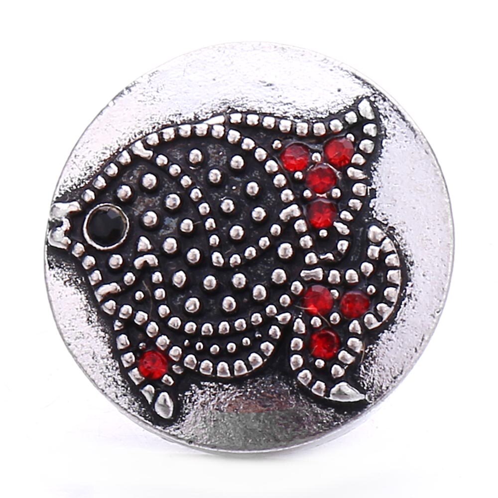 5pcs/lot Snap Button Jewelry Bracelets Charm Metal Crystal Rhinestone Colorful 18mm Snap Buttons Fit DIY Snap Bracelet: 19